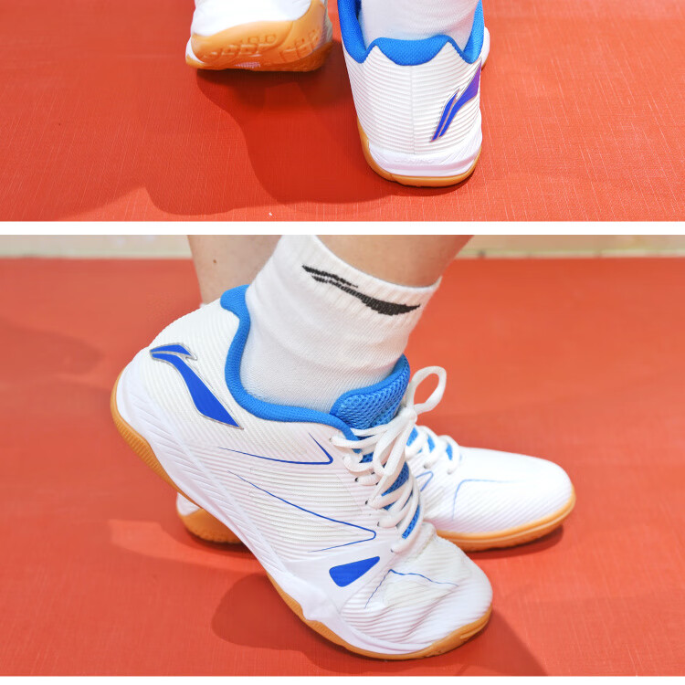 Li-Ning Table Tennis Shoes for Men And Women, Sports Shoes, Specialized Table Tennis Footwear, Breathable Non-Slip Whirlwind 2.0, White And Green, Size 41.5 5