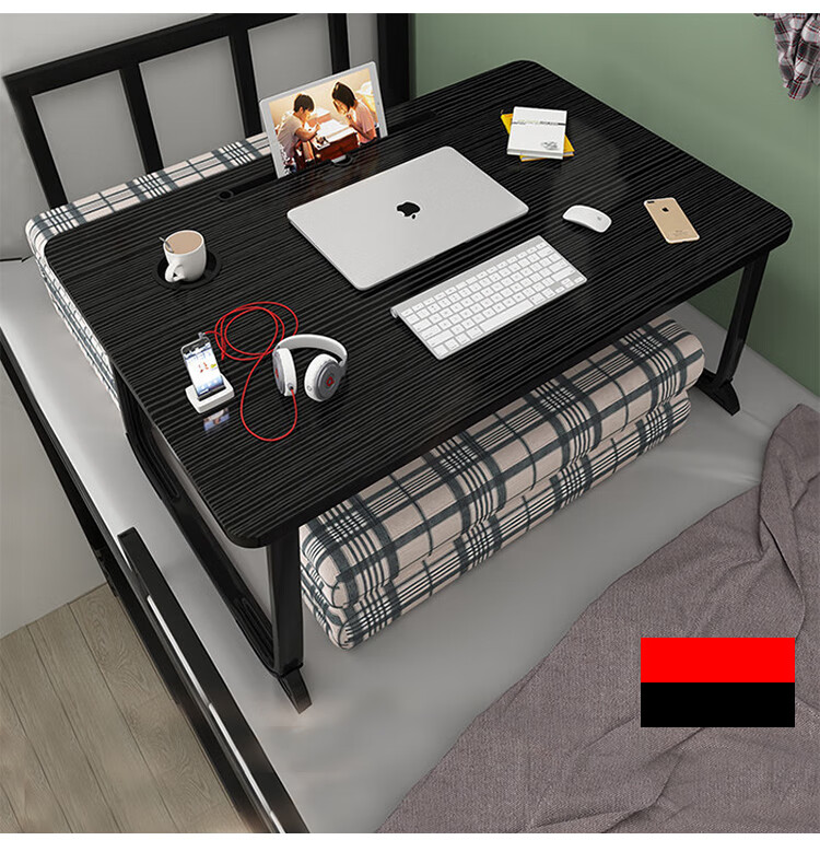 Huakaizhixing Bedside Table, Laptop Desk, Study Desk, Writing Desk, BGZ698 Black, 70*48 16
