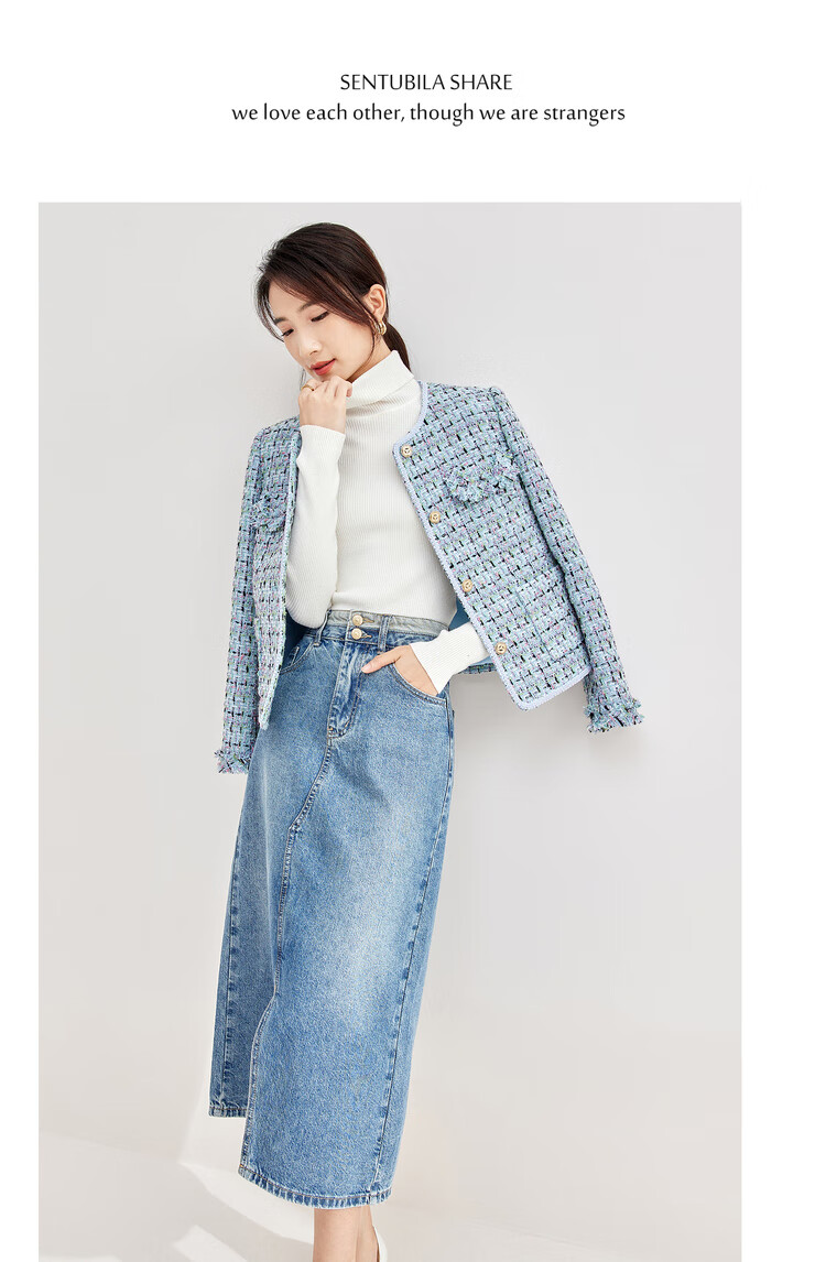 Sentubila Luxury Elegant Little Chanel Style Short Jacket for Women Spring Autumn High-end Youthful Pink Quilted L 14