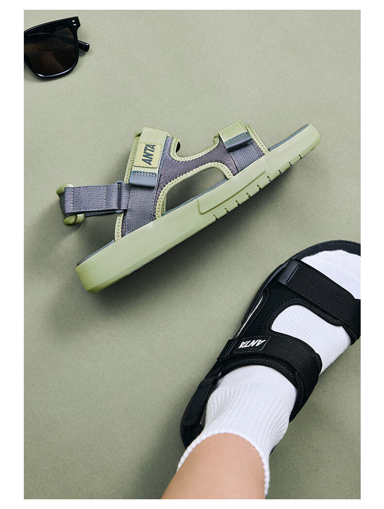 Anta Men's Summer Lightweight Breathable Sandals Soft Sole Casual Sports Beach Slippers 23