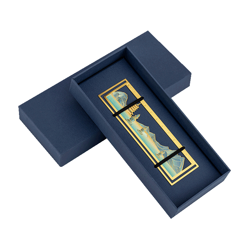 TIANSE Brass Straight Ruler Bookmark Gift Box, Classical Chinese Style Hangzhou Tour Souvenir, Memento Gift for Teachers' Annual Meeting, Cultural Creative Birthday Present TS-5890 West Lake