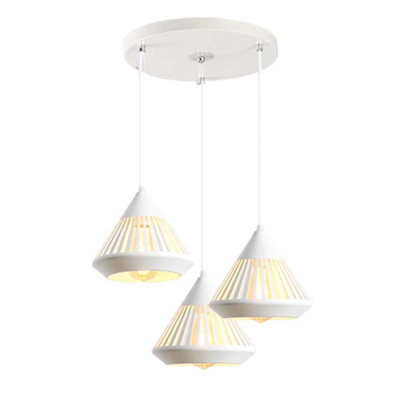 Foshanzhaoming Home Dining Room Light, Simple And Stylish Pendant Lamp for Bedroom Bedside And Bar Counter, Three-Head Matte White 50301