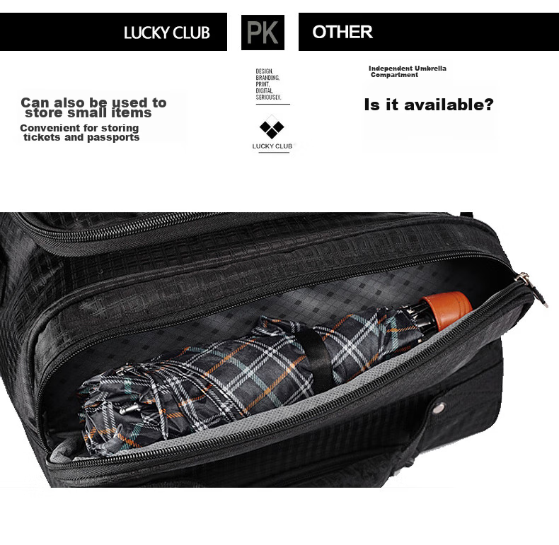 LUCKY CLUB Trolley Bag Travel Bag Oxford Cloth Handheld Canvas Large Capacity Luggage Bag, 24-Inch Mysterious Purple with Universal Wheels 8