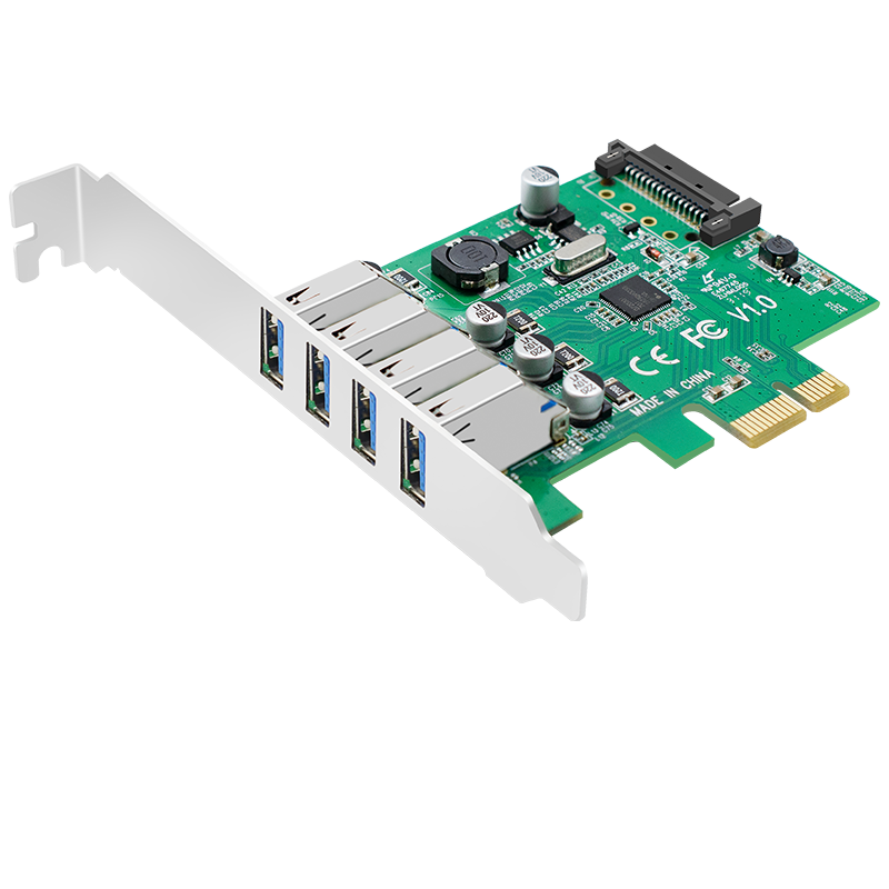 EB-LINK Desktop PCI-E to USB 3.0 Expansion Card with Renesas (NEC) Chip, Supports Small Case Computers, Internal Four-Port USB Adapter Card, HUB Concentrator Card, No Power Supply Required