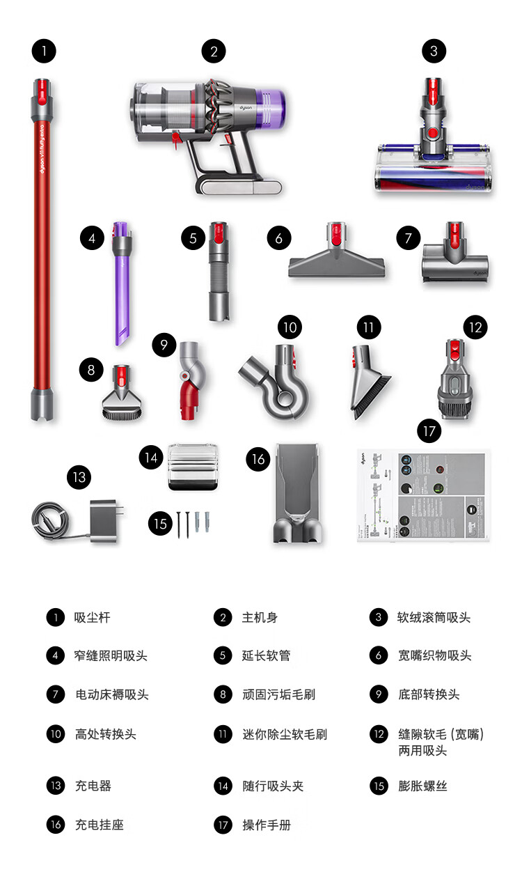 dyson戴森 v11 fluffy extra手持无线吸尘器 除螨宠物家庭适用 【1