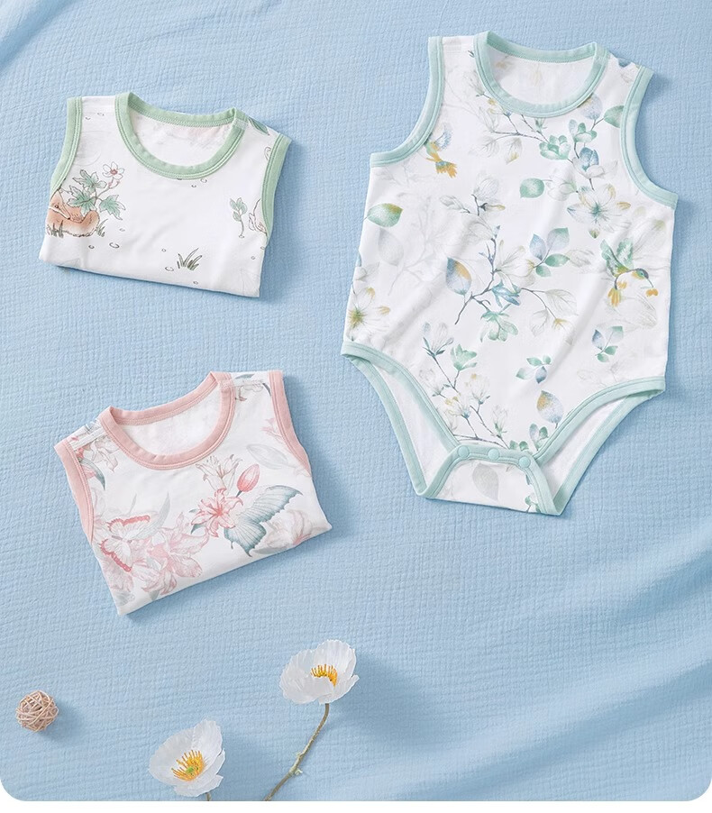 Beitaisi Baby Clothes, Summer Thin Onesie, Newborn Infant Yokesi Sleeveless Vest Bodysuit Romper 2
