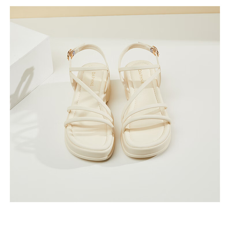 DAPHNE Fairy-Style Platform Sandals for Women, Wedge Beach Shoes with Ankle Strap Roman Sandals 4623303090 Black Size 36 19