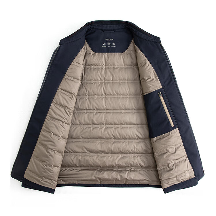 MONTAGUT down Jacket, Winter Men's 85% Goose Down, Water-Repellent Business Lapel Jacket, Cold-Proof Warm Coat, Navy Blue, Size 52 9