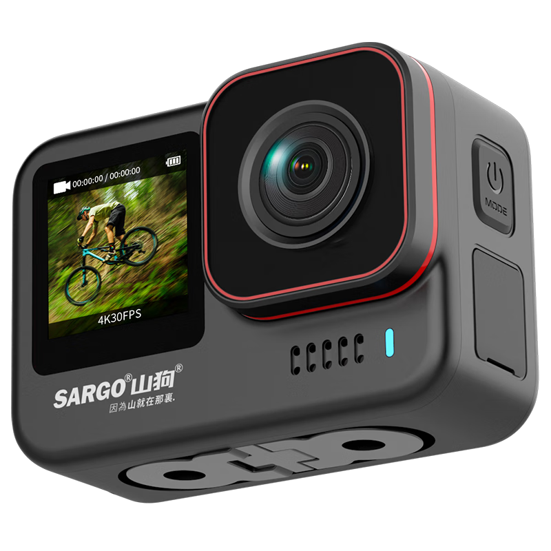 ShanGou A11 Sports Camera Touchscreen 4K Ultra HD Motorcycle Dash Cam Helmet Chest Mount Anti-Shake Vlog Fishing Mini Camera 64GB