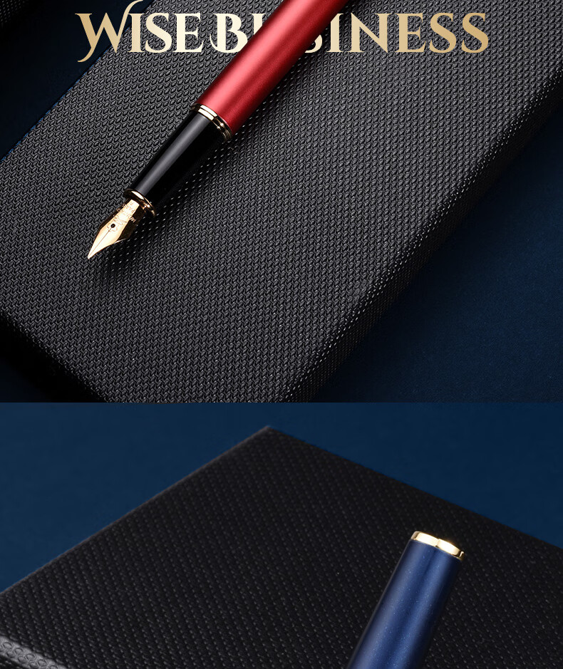 MONTAGUT [Best-Selling Product] Fountain Pen for Men And Women, High-End Business Adult Writing Practice Pen with Ink Set Gift, Ruizhi Series Pearl Red 0.5mm 6