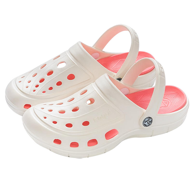Coqui Couple's Perforated Shoes, Rain-Resistant, Lightweight, Sand-Draining, Dual-Wear, Casual Versatile Sandals for Women, Glacier White, Size 38, CQ6351