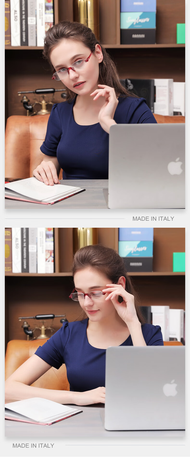 NANNINI Italian Imported Reading Glasses for Men And Women, High-Quality Anti-Blue Light High-Definition Foldable Ultra-Light Portable Genuine Presbyopic Glasses 8