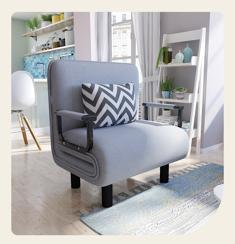 Zhuobo Folding Sofa Bed Dual-Use Sofa Chair Single Nap Folding Bed Office Nap Bed YZ907 Gray 80cm 1