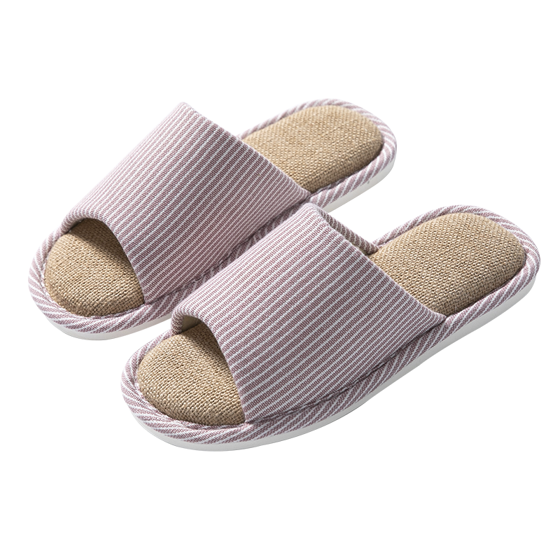 GUOLUOFEI Japanese-Style Linen Slippers for Men, Home Cotton And Linen All-Season Casual Couple Slippers, Green, Size 38-39