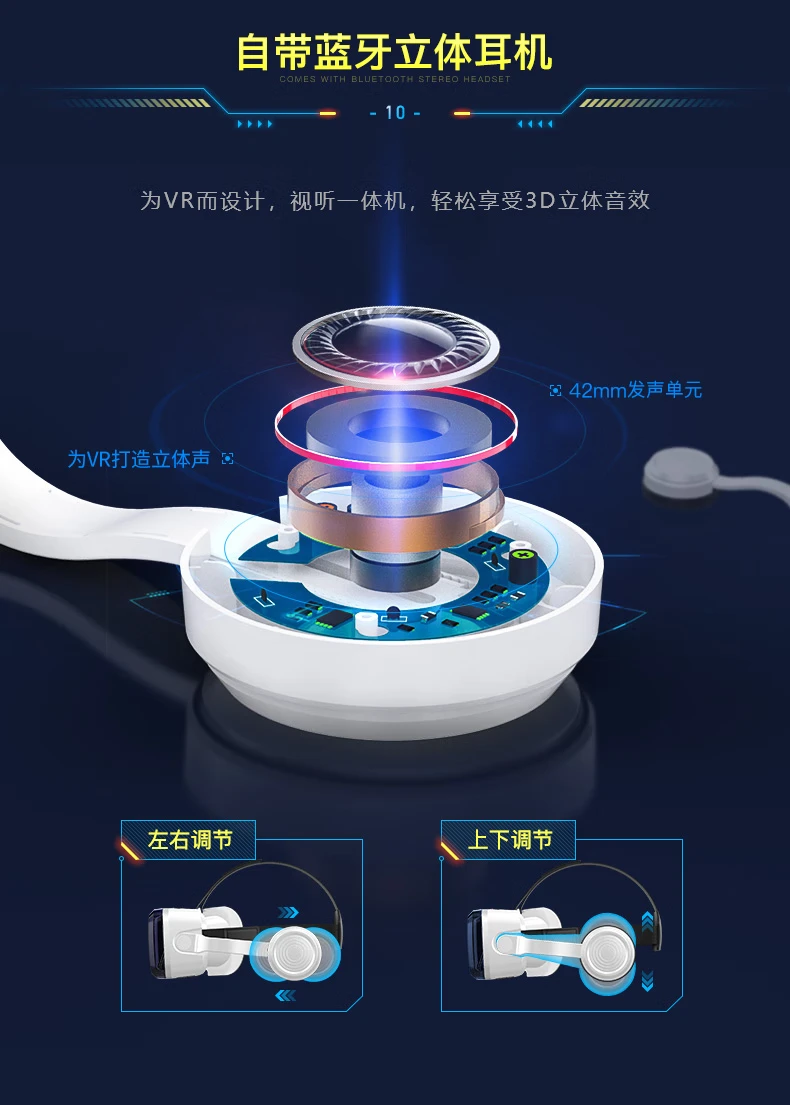 Thousand magic mirror G04BS 11th generation vr glasses smart Bluetooth connection 3D glasses mobile phone VR game console Thousand magic mirror G04BS 11th generation vr glasses smart Bluetooth connection 3D glasses mobile phone VR game console