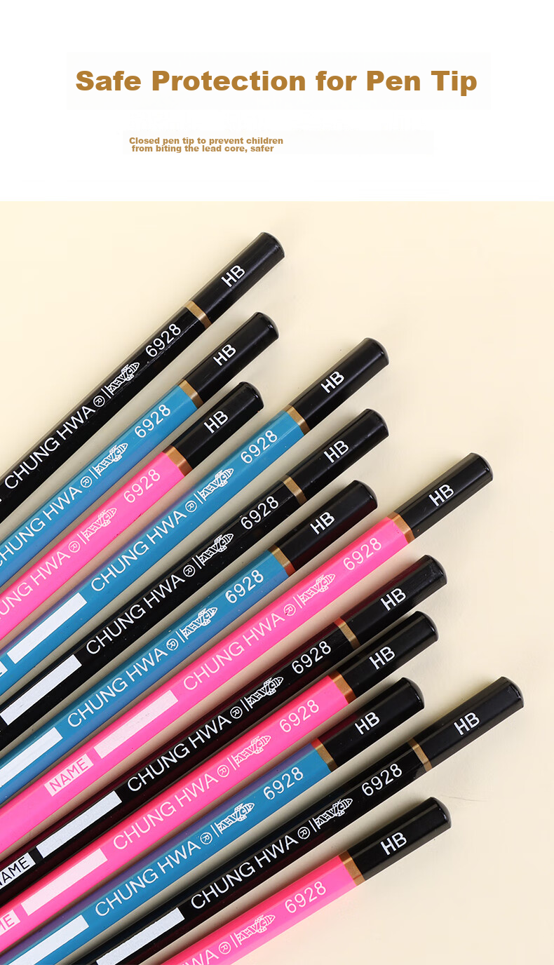 Zhonghua [Back to School Essential] Zhonghua Hexagonal HB Student Pencils for Office Writing, Pack of 12, Model 6928 6