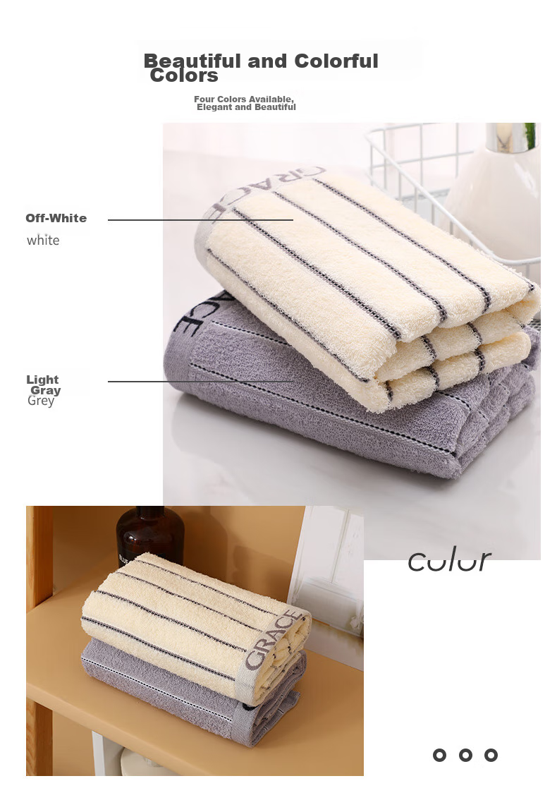 Grace Towel Gift Box, Antibacterial Xinjiang Long-Staple Cotton Adult Sports Towels 2-Pack, Men's Face Towels, Gray + Brow 6