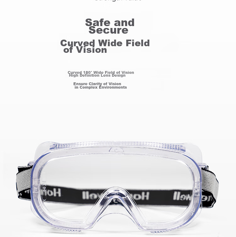 Honeywell Safety Goggles 200100, Windproof, Sandproof, Dustproof, Pollen And Catkin Protection Glasses, Anti-Fog, Splash-Resistant, LG100A Protective Eyewear, 1 Pair 17
