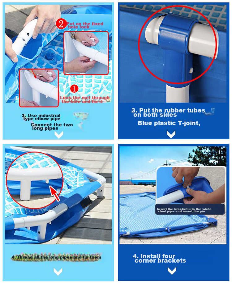 INTEX Raised And Thickened Square Frame Pool Toy, Foldable Family Frame, 28271 17