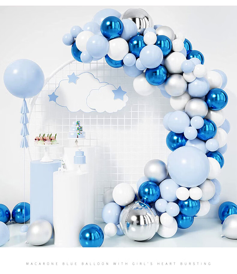 Duomeiyi Balloon Arch, Birthday Scene Decoration, Birthday Balloons, Valentine's Day Props, Party Setup, Macaron Blue 7