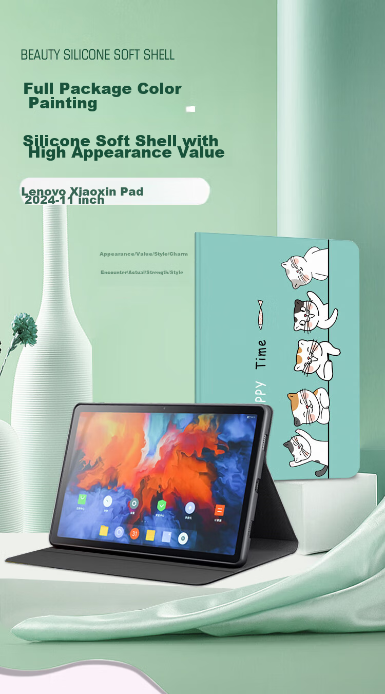 Shihan Compatible with 2025 Lenovo Xiaoxin Pad11 Protective Case, 11-Inch Universal 2024 Lenovo Tablet Protective Cover, Slim Full Coverage Shockproof Creative Cartoon Sleep Cover 1