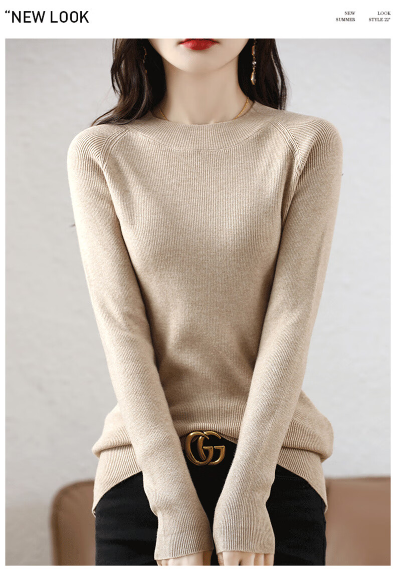 YUZHAOLIN Round Neck Base Layer for Women, Elegant Inner Wear, Slim-Fit Knitted Sweater, New Style for Spring, Autumn And Winter 2025 14
