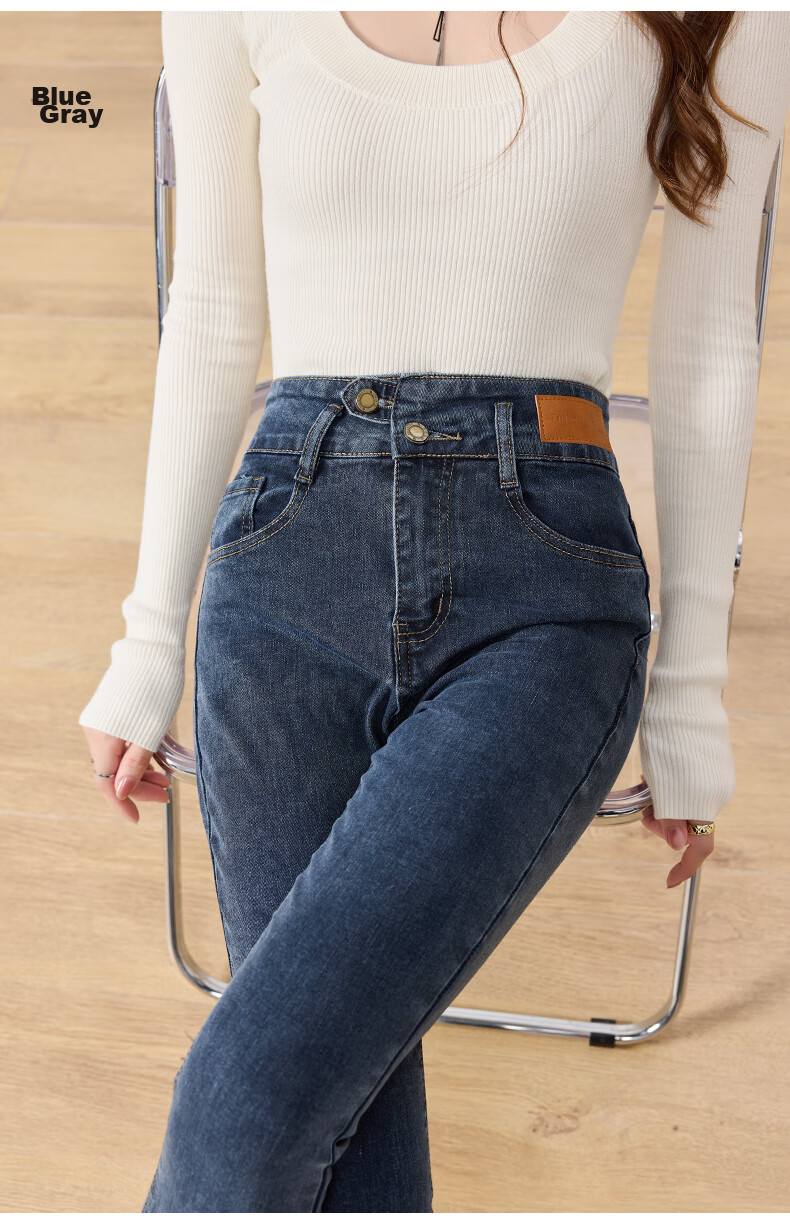 LangSha High-Waisted Jeans for Women, Spring And Autumn Tight-Fitting High-Elasticity Leggings, Slim-Fit Skinny Pants 17