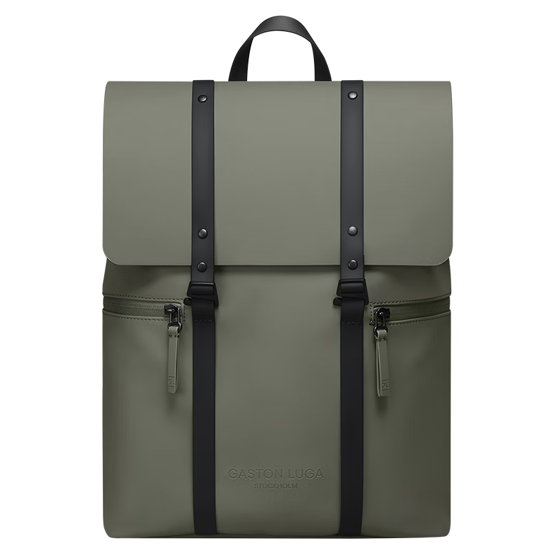 GASTON LUGA Laptop Backpack for Men, 13-Inch Large Capacity Schoolbag, Travel Backpack, Water-Resistant, Valentine's Day Gift, Olive Gree