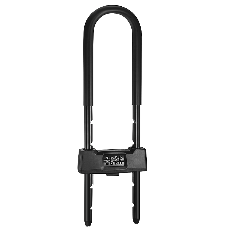 IGear 4-Digit Password U-Shaped Lock, Office Double-Opening, Glass Door Lock for Shops, Anti-Shear And Anti-Pry, Black Padlock for Commercial Use