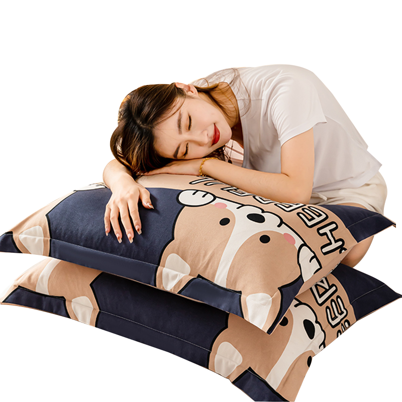 AVIVI Pillowcase 74*48, Children's Pillowcase, Washable Cotton Pillow Cover, One Pair, Digital Dog Pattern, 48*74cm