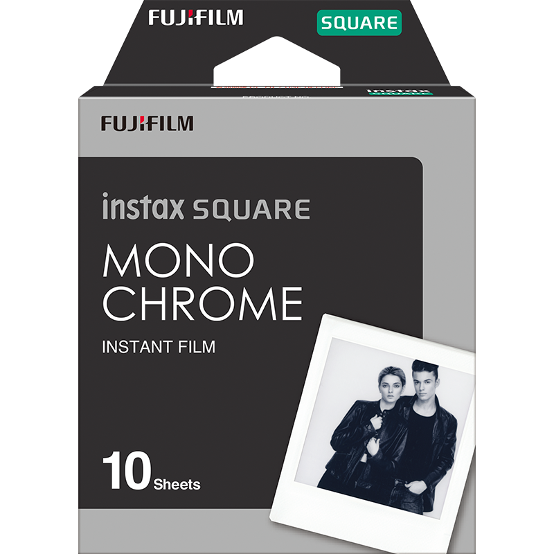 INSTAX Fuji INSTAX Instant Camera, Square Film Paper, Black And White Single Pack of 10 Sheets (Suitable for SQUARE Series Cameras And Mobile Phone Photo Printers SP-3)