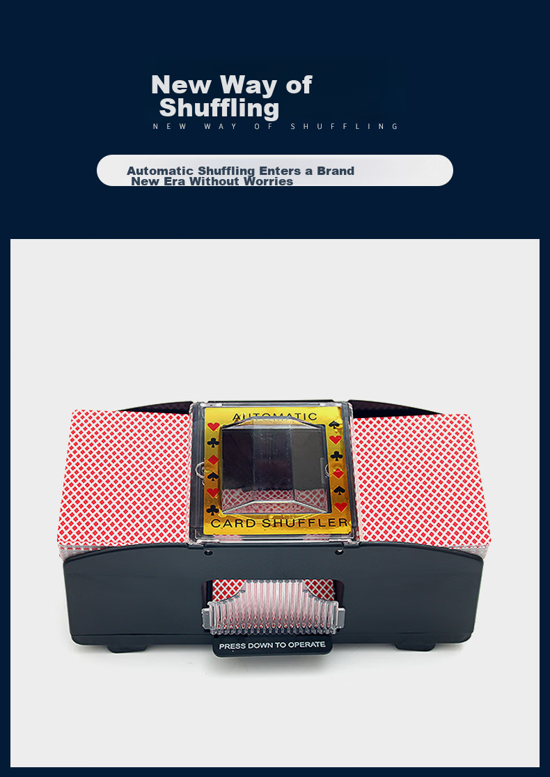 Huasheng Electric Card Shuffler, Plastic Two-Deck Shuffler for Table Games, Can Only Shuffle Cards 2