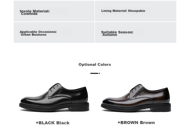 Goldlion [Spring And Summer Refresh] Men's Formal Fashion Business Leather Shoes, Comfortable Derby Shoes G502740432AAA Black Size 43 23