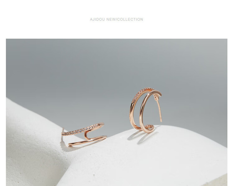 AJIDOU Minimalist Geometric Double Hollow Circle Delicate Stud Earrings for Women New Year Gift 6