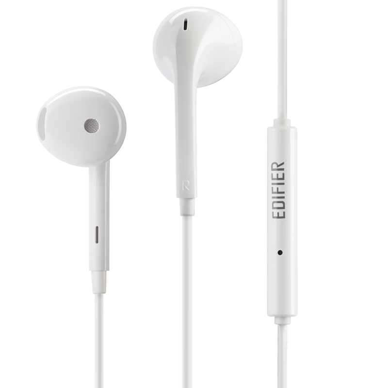 EDIFIER H180Plus Semi In-Ear Wired Headphones, Mobile Phone Headphones, Music Earphones, Karaoke Microphone, 3.5mm Jack, Compatible with Computers, Laptops And Smartphones