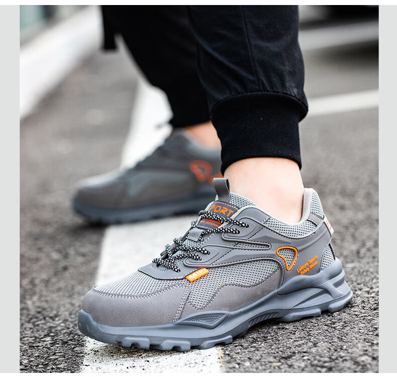 Pinzhide Men's Labor Protection Shoes Metal-Free Plastic Steel Toe Anti-Smash Anti-Puncture Safety Shoes Electrician Insulated 6KV Breathable Non-Slip Work Shoes Gray Size 42 10