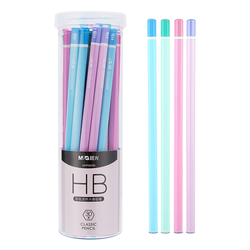 M&G Stationery HB Pencils with Colorful Handles, 30 Pieces, Hexagonal Wooden Pencils for Primary School Students, Drawing Pencils for Exam Writing And Summer Vacation Handwriting Practice AWP357E0