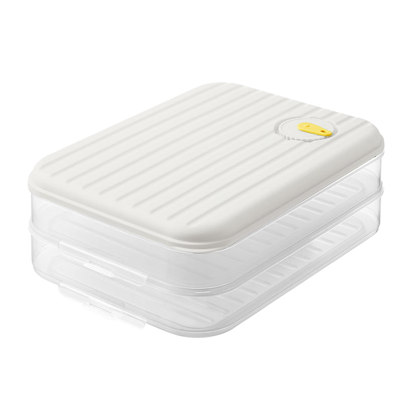 COOKER KING Dumpling Box, 2 Layers 1 Lid White, Thickened And Enlarged Storage Box, Refrigerator Fresh-Keeping Box, Food-Grade Freezer Box for Dumplings And Wonto