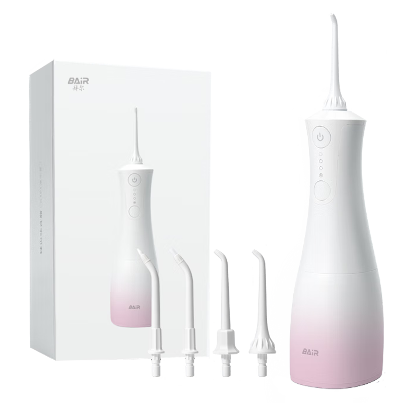 BAIR Professional Oral Irrigator, Handheld Water Flosser, Home Electric Tooth Cleaner, Orthodontic Special Gift, Cleaning And Teeth Washing Device M401 Peach Pink