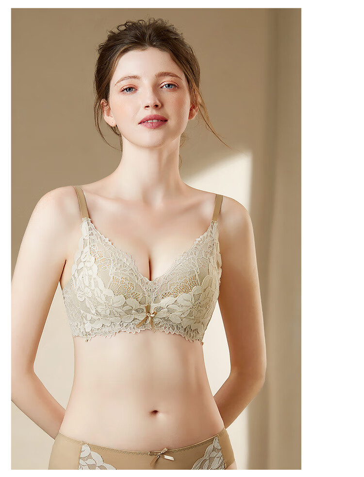 Moonbadi Women's Bra Set for Small Breasts, Push-Up, Wireless, Lift, Sexy Lace Side Support Bra for Side Boob Reductio 15
