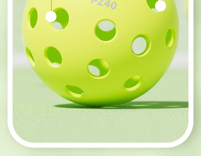 Li-Ning PZ40 Professional Outdoor Injection Molded Pickleball, 40 Holes, Green Color, for Competition Use 9