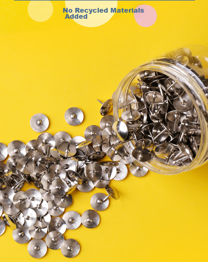 DiLe Premium Series Metal Pushpins, Round Drawing Pins, Cork Board Tacks, Large Head Nails, Wall Nails, Office Supplies, Pushpins 300 Pieces/tube 2220 7