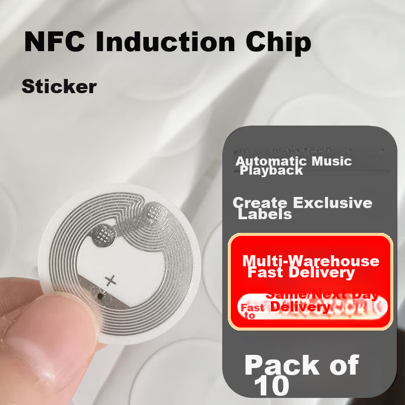Linlei NFC Tag Sticker, Sensor Chip, WiFi Music Wall, Touch Sticker, Waterproof Sticker, NFC Tag Sticker, 10 Pieces Per Pack 2