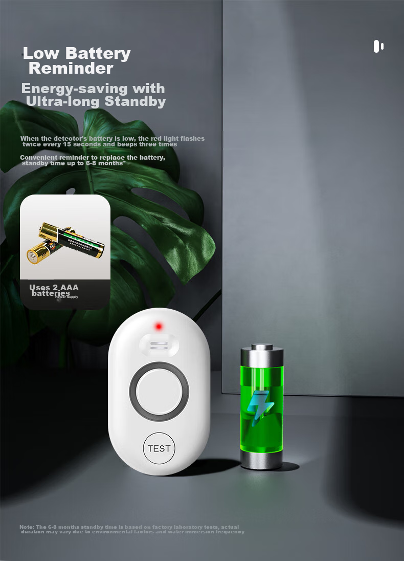 LFang WD61-433 Water Leak Sensor, Household Water Level And Leak Detection, On-Site Alarm, Battery-Powered 6