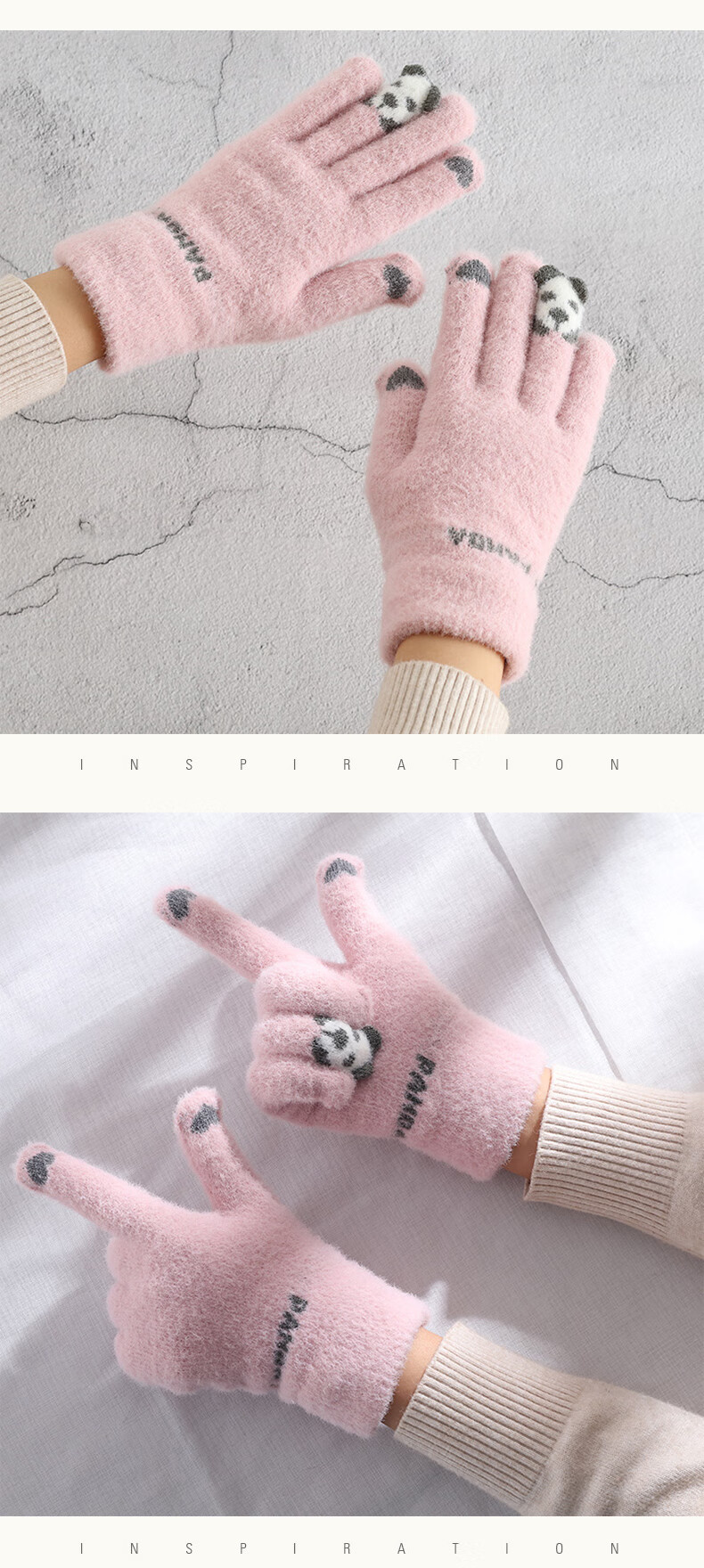 GRGN Winter Thermal Cycling Gloves for Men and Women, Thickened Fleece Lined Windproof Touchscreen Knit Gloves 17