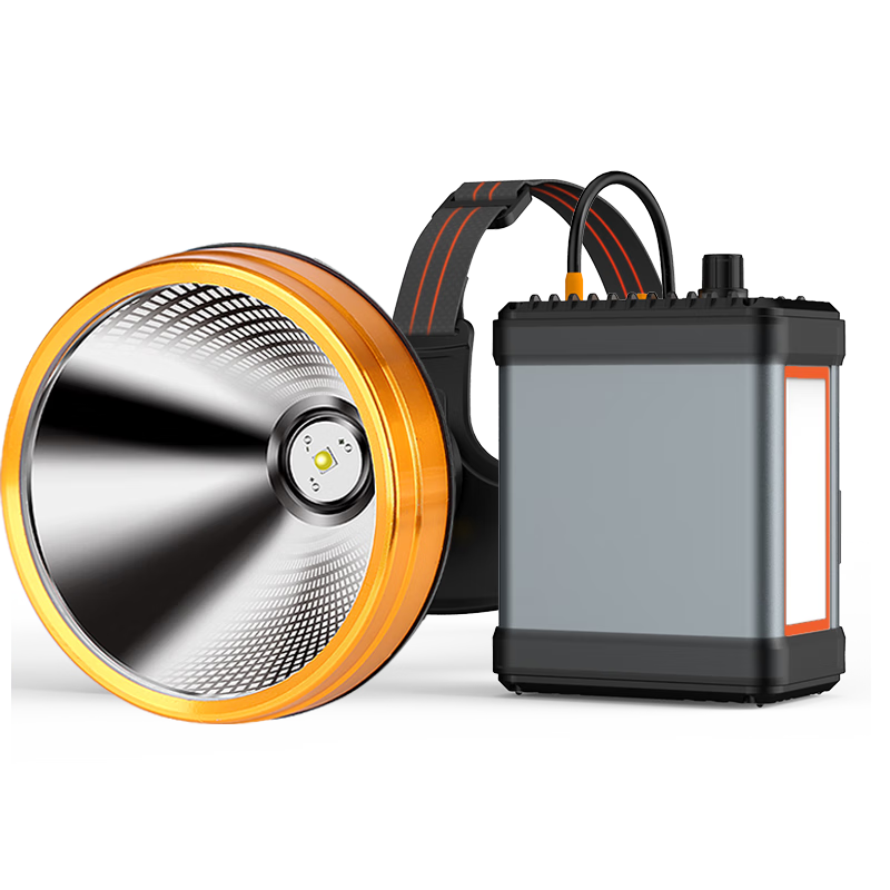 Guangmingdajiang Rechargeable High-Intensity Headlamp with Separate Beam, Long Battery Life, Outdoor Mining Light with Side Lights G39-Yellow Light
