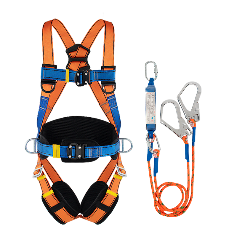 Shandouao Safety Belt, Double Large Hooks 3 Meters, Five-Point Safety Harness for High-Altitude Work, National Standard AD8636