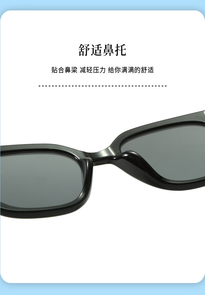 Boshide Sunglasses, Aviator Glasses, Women's Sunglasses, Fashionable Men's Driving Glasses, Star Style Black Frame with Gray Lenses 7