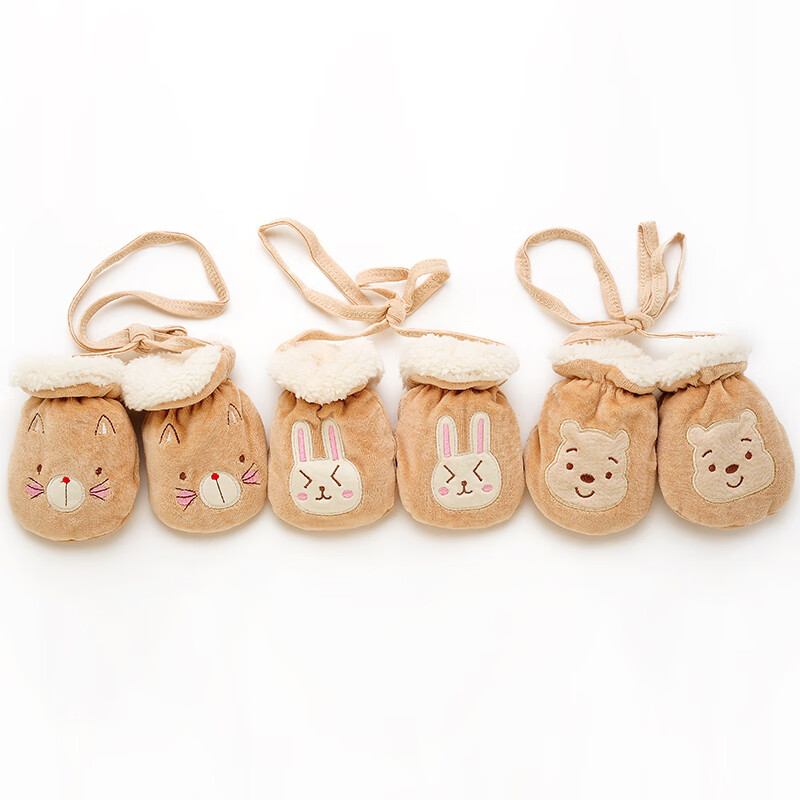 LAXIALIYA Baby Gloves for Autumn And Winter, Suitable for Infants Aged 0-1 Thickened Fleece-Lined Sleepwear to Keep Babies Warm and Prevent Frostbite