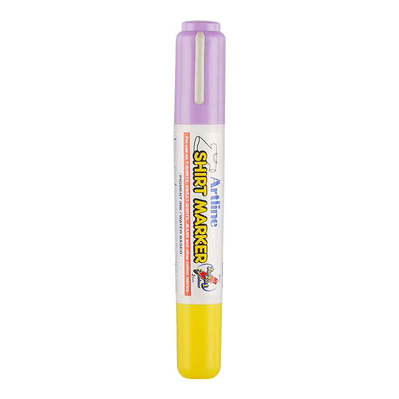 [Lowest Price Online] Shachihata DIY Textile Paint, Clothing Fabric Hand-Drawn Graffiti Painting T-Shirt Pen, Double-Ended, 2.0-5.0mm, Light Purple/yellow, EKT-25TT Art Sketching